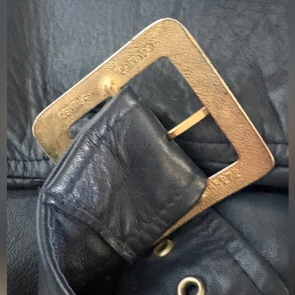 Vintage Danier 100% Leather Zip Biker Jkt, Lined, adjustable straps, Navy, M - Picture 13 of 16